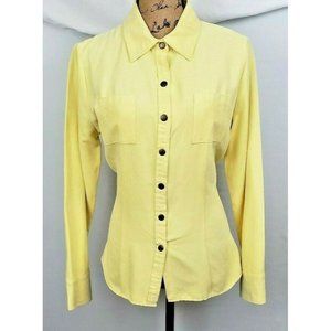 Womens Yellow Snap Button Down Top by Cato M